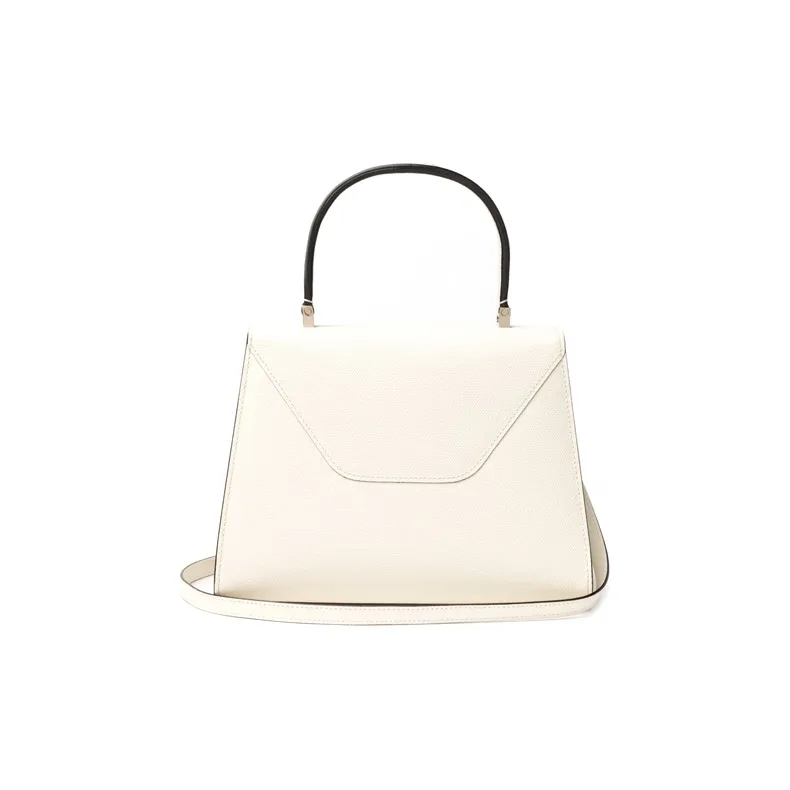Valextra Calfskin Handbag, Shoulder Bag, Crossbody Bag Mini Women's White-4