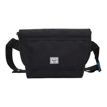 Herschel Polyester Messenger Bag Shoulder Bag Handbag Medium Size Black