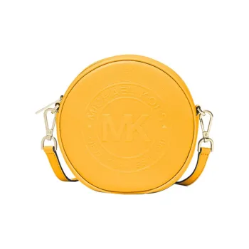 MICHAEL KORS Fulton Cow Leather Round Cake Bag Shoulder Bag Crossbody Bag Small Size Women's Lemon