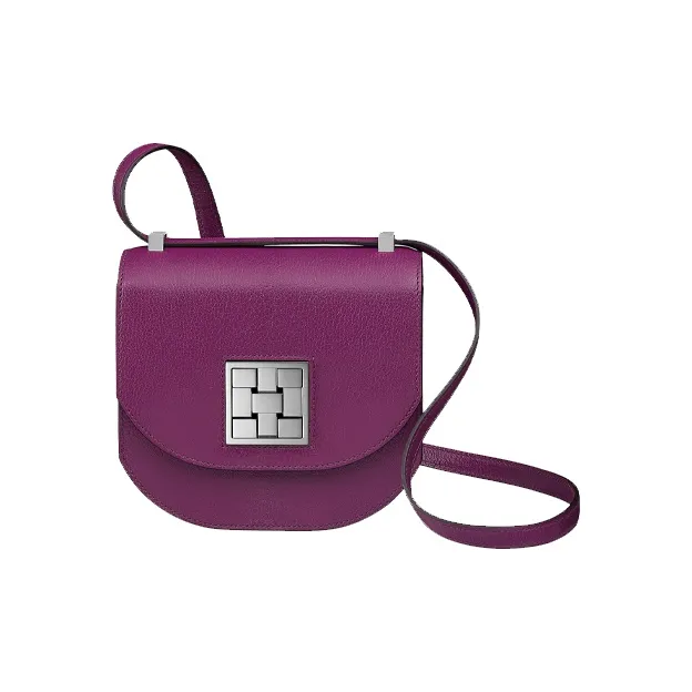 HERMES Mosaique Mosaic Goatskin Crossbody Bag Shoulder Bag Women's P9 Anemone Sea Cucumber Purple-0