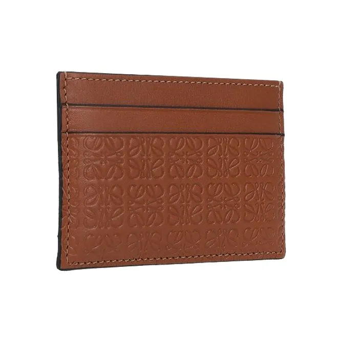 LOEWE Leather Card Holder, Wallet Women's Brown-1