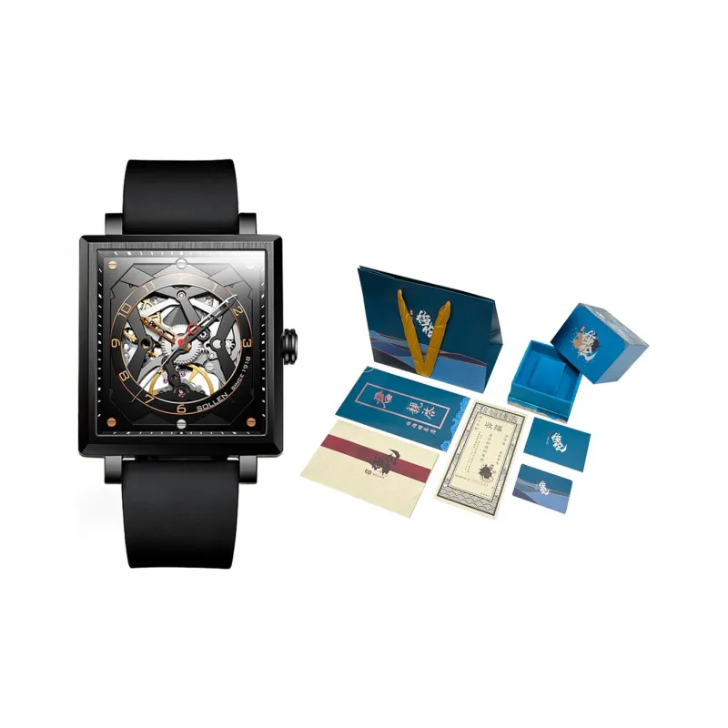 SOLLEN Window Flower Artistic Collection Automatic Mechanical Movement Watch Men's Watches Cut Out Dial SL205-5