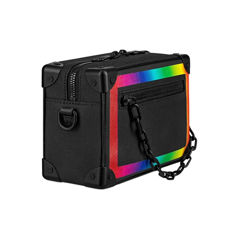 LOUIS VUITTON Soft Trunk Taiga Mini Black/Rainbow-1