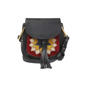 Chloe Chloé Bags Cow Leather Shoulder Bag Small Size Women's Black/Multicolor