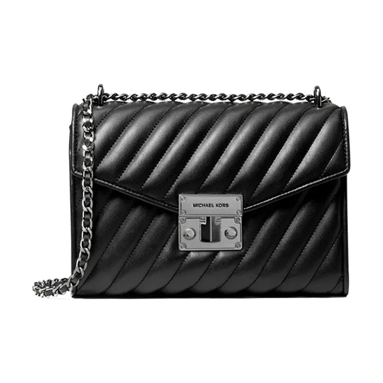 MICHAEL KORS Rose Polyurethane Shoulder Bag, Crossbody Bag Medium Size Women's Black-0