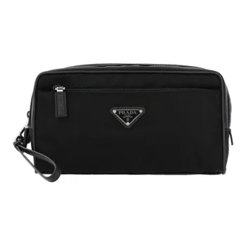 PRADA Nylon Toiletry Bags Clutches Men's Black