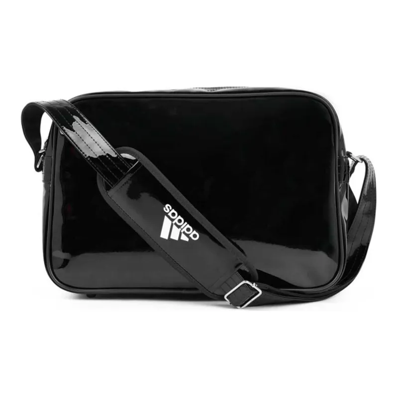 Adidas Polyurethane Gym Bag Shoulder Bag Crossbody Bag Small Size Unisex Black-2