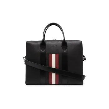 BALLY Leather Briefcase Shoulder Bag Handbag Men's Black