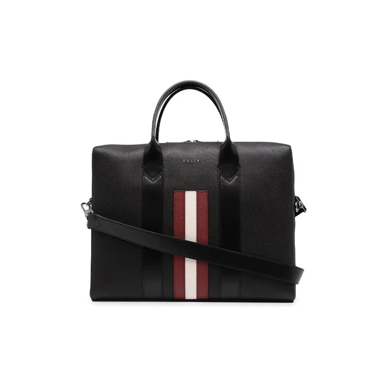 BALLY Leather Briefcase Shoulder Bag Handbag Men's Black-0