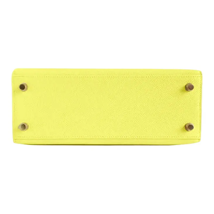HERMES Kelly Epsom Calfskin Kelly Bag Handbags Regular Women's 9R Lime Lemon-2