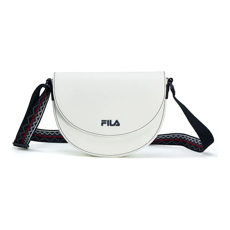 FILA PU Saddle Bag, Shoulder Bag, Crossbody Bag Regular Unisex White-0