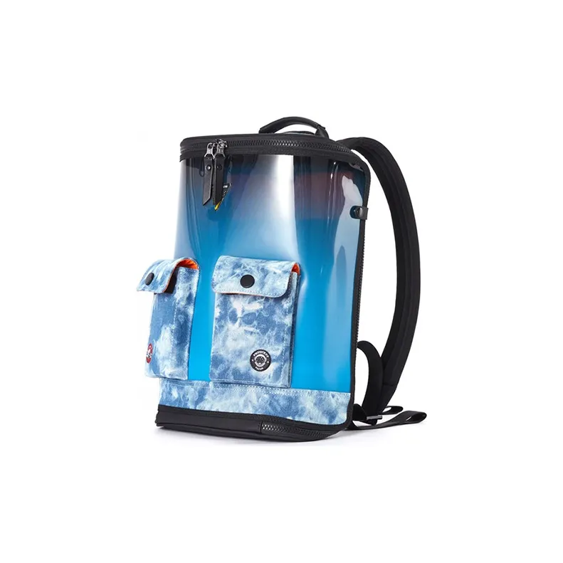 FREQUENTFLYER PU Backpack Regular Unisex Transparent TPU/Blue Stamped Denim-1