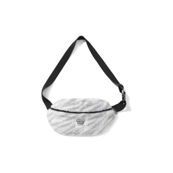 GENANX Zippers Crossbody Bag Unisex White Blue