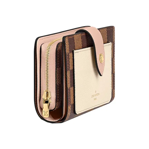 LOUIS VUITTON Wallet Juliette Damier Ebene Cream/Venus Pink-1