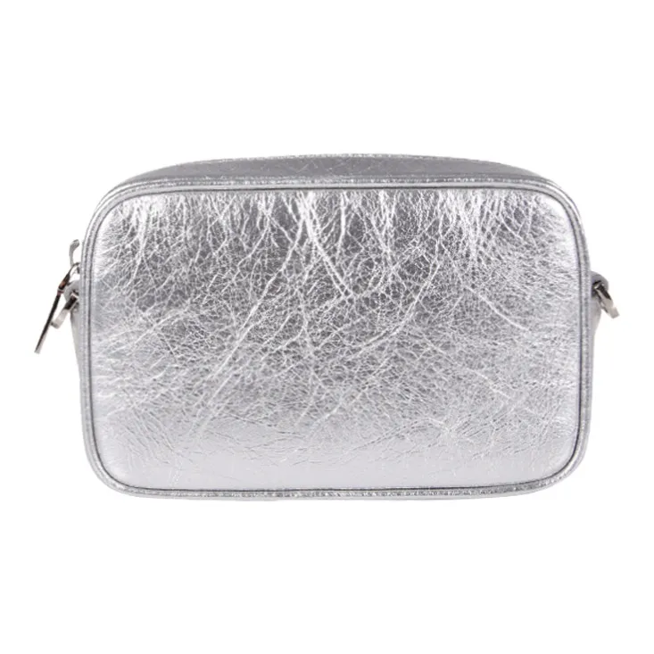 Golden Goose Shiny Leather Shoulder Bag Crossbody Bag Regular Women's Silver-1