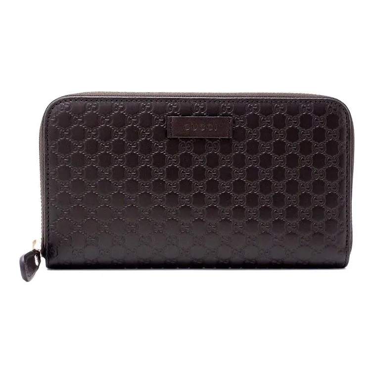 GUCCI Leather Wallet Men's Dark Brown-0