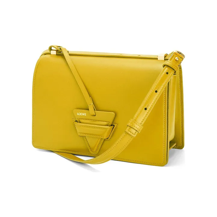 LOEWE Barcelona Silk Calfskin Handbag Shoulder Bag Crossbody Bag Women's Ochre-1