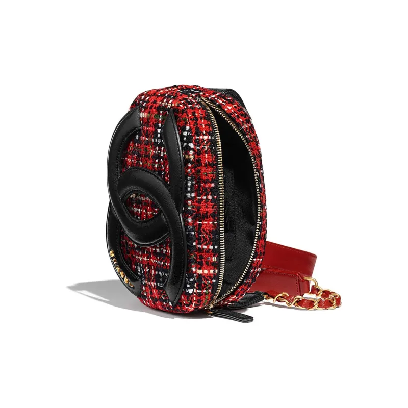 CHANEL Tweed Lambskin One Shoulder Crossbody Fanny Pack Women's Multicolor-1
