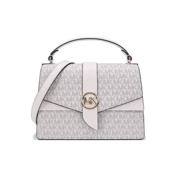 MICHAEL KORS Leather One Shoulder Handbag Medium Size Women's Vanilla White
