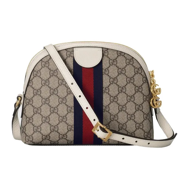 GUCCI Ophidia Canvas With Leather Dome Bag Shoulder Bag Crossbody Bag Small Size Women's Ebony White-2