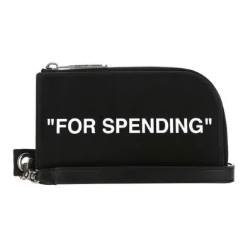 OFF WHITE Quote Neck Pouch Black