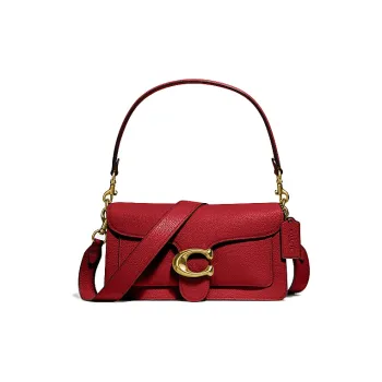 COACH Tabby Polished Pebbled Leather Shoulder Bag Portable Crossbody Bag Shoulder Bag Women's Red Apple Red
