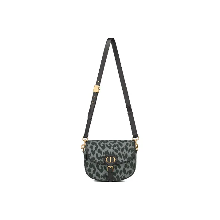 DIOR Bobby Leather Shoulder Bag Crossbody Bag Medium Size Women's Gray-4