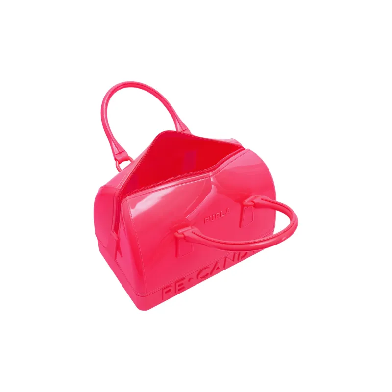 Furla Candy Polyurethane Boston Bag Shoulder Bag Crossbody Bag Handbag Medium Size Women's Pink-2