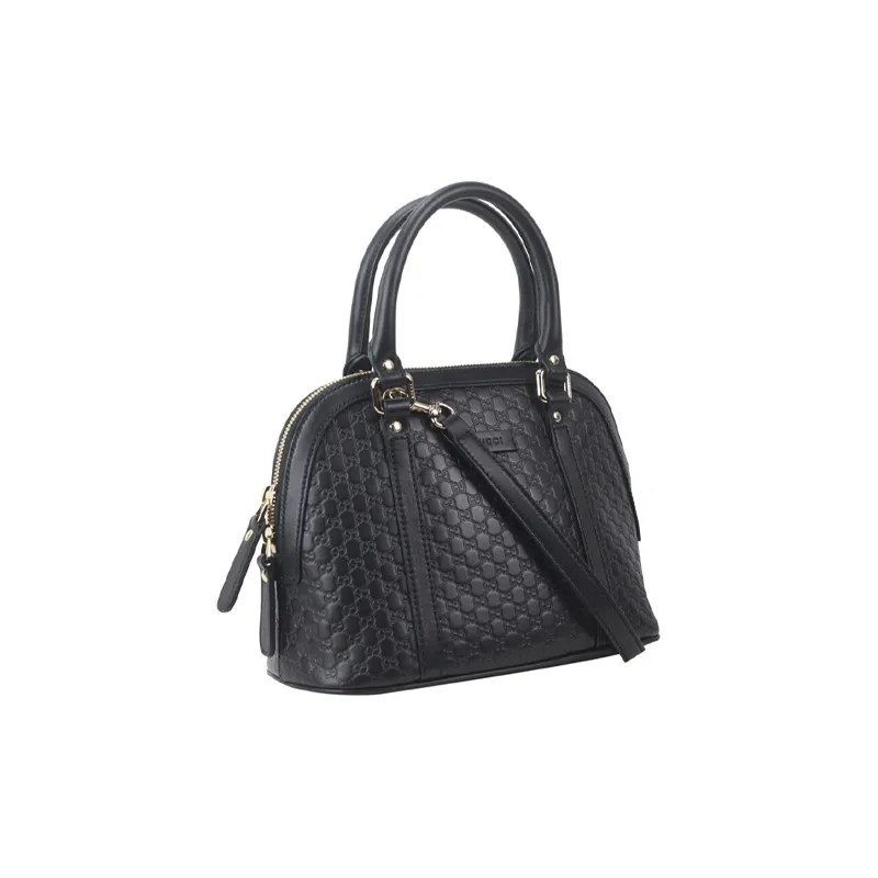 GUCCI Dome Shoulder Bag Medium GUCCIssima Black-1