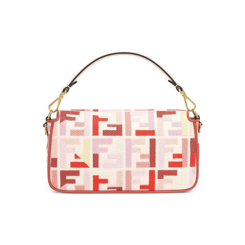 FENDI Baguette Canvas With Leather Baguette Bag, Crossbody Bag, Handbag, Shoulder Bag Small Size Women's Pink-2
