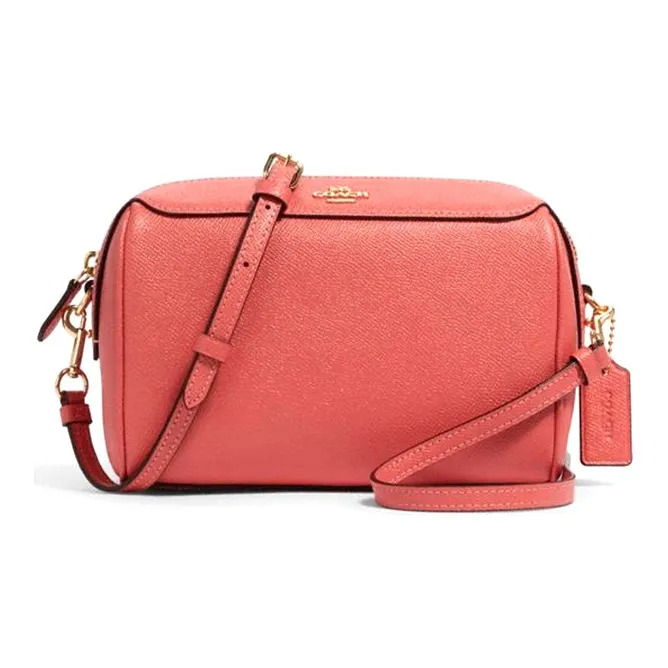COACH Bennett Leather Boston Bucket Bag Shoulder Bag Crossbody Bag Small Size Women's Pink-0