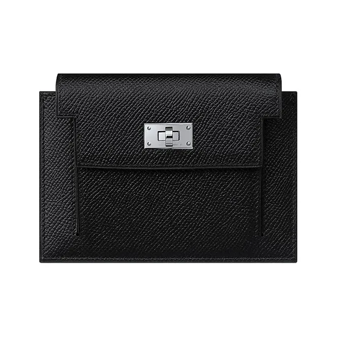 HERMES Kelly Pocket Epsom Leather Wallet Women's Black-0