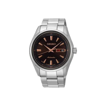 SEIKO Pilot Series Automatic Mechanical Movement Stainless Steel Strap Watch Men's Watches Black Dial
