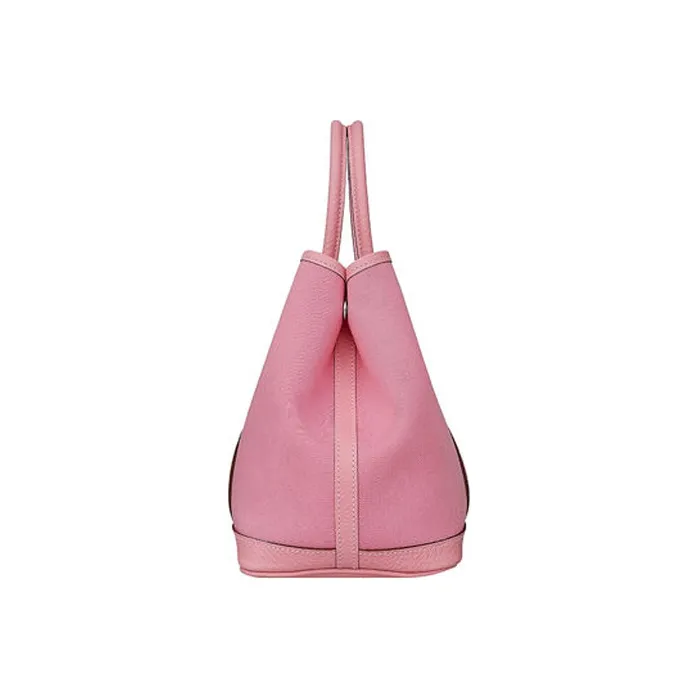 HERMES Garden Party Canvas With Leather Canvas Bag Handbags Women's 5P Pink-2