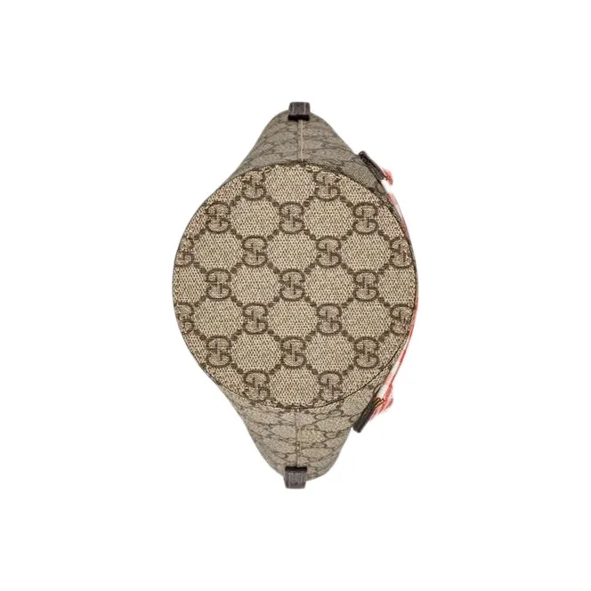 GUCCI Canvas With Leather Bucket Bag, Portable Kids' Bag Kids' Ebony/Multicolor-5