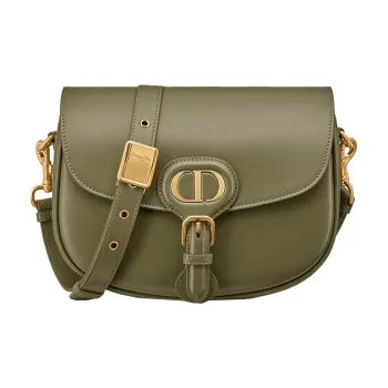 DIOR Bobby Smooth Finish Calfskin Shoulder Bag Crossbody Bag Medium Size Women's Pine Green Color