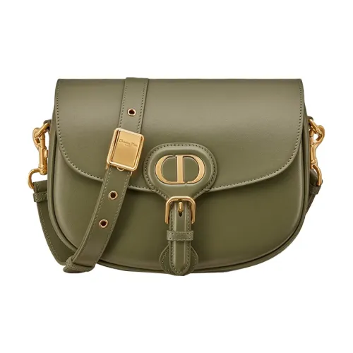 DIOR Bobby Smooth Finish Calfskin Shoulder Bag Crossbody Bag Medium Size Women's Pine Green Color
