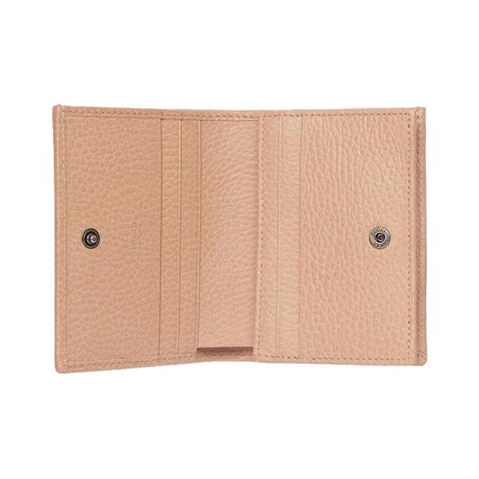 GUCCI Marmont Leather Wallets Card Holders Women's Rose Beige/Milk Tea-1