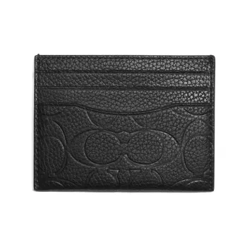 COACH Card Case Leather Storage Card Holder Mini Women's Black
