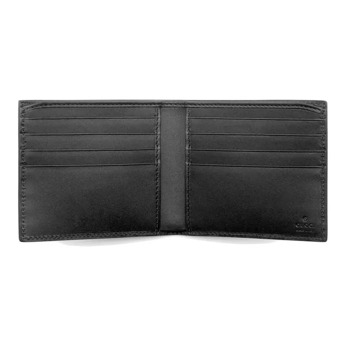 GUCCI Canvas With Leather Wallet Men's Ebony-2