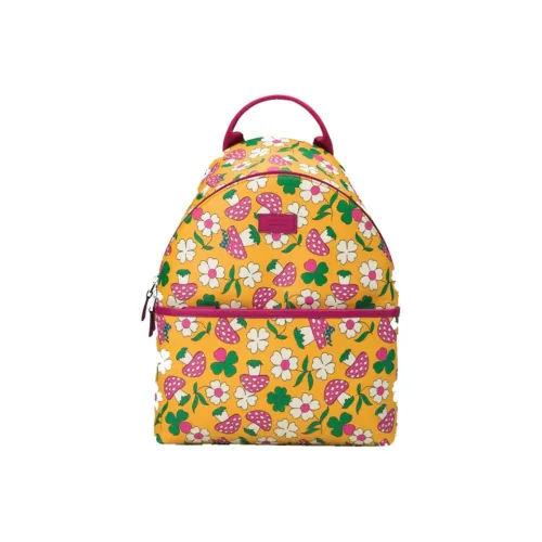 GUCCI Canvas Printing Stripe Backpack K Yellow/Purple/Red