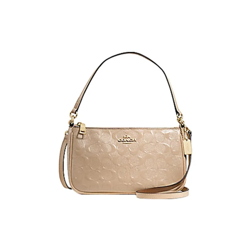 COACH Leather Shoulder Bag, Crossbody Bag, Handbag Trumpets Women's Faux Gold/Platinum-0