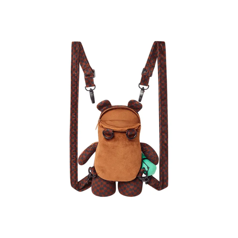 SPRAYGROUND Artificial Leather Doll Bag Backpack Mini Unisex Brown-1