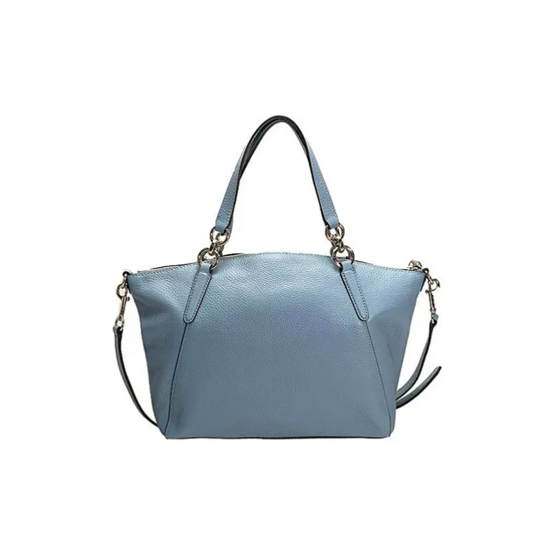 COACH Kelsey Leather Dumpling Bag, Shoulder Bag, Crossbody Bag, Handbag Women's Light Blue-2