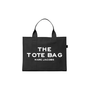 MARC JACOBS Cotton Tote Bag, Shopping Bag, Shoulder Bag, Handbag Unisex Black/White