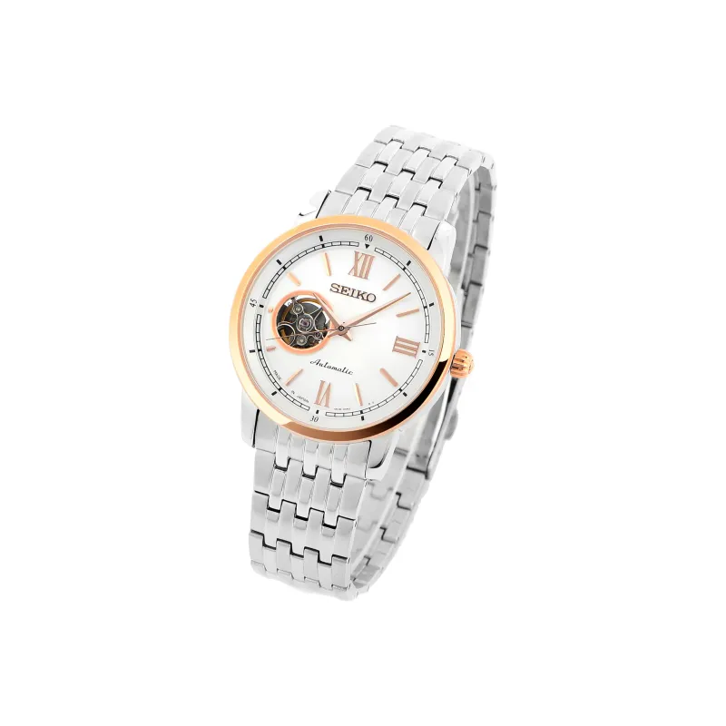 SEIKO Pilot Series Automatic Mechanical Movement Stainless Steel Watchband Watch 40mm Men's Watches White Dial SSA154J1-1