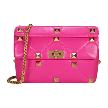 Valentino Leather Crossbody Bag Shoulder Bag Women's Rose Red