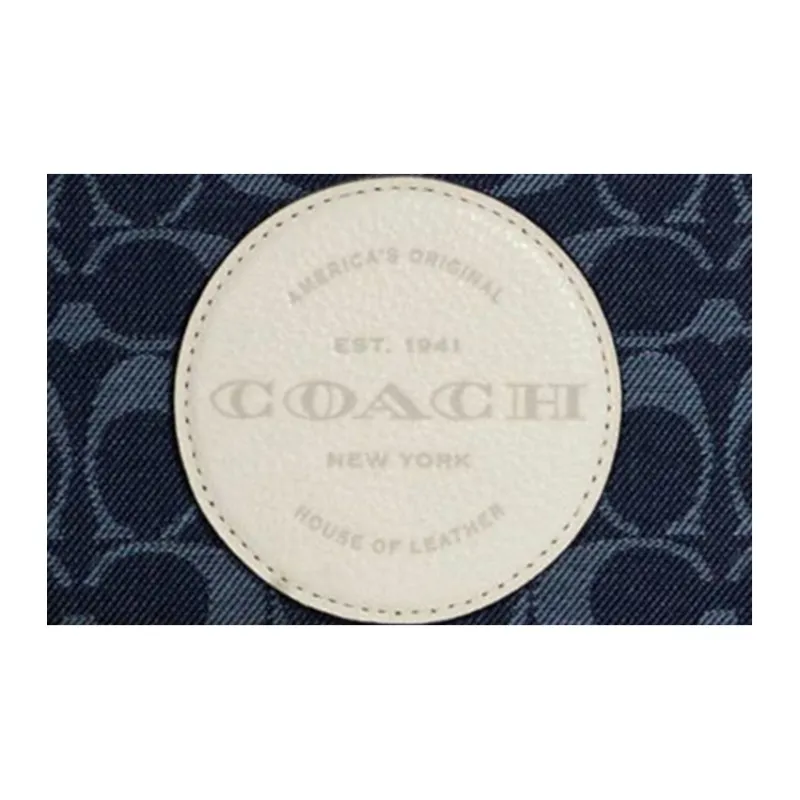 COACH DempseyBoxy Leather Cotton Small Square Bag, Camera Bag, Makeup Bag, Clutch Trumpets Women's Denim-5