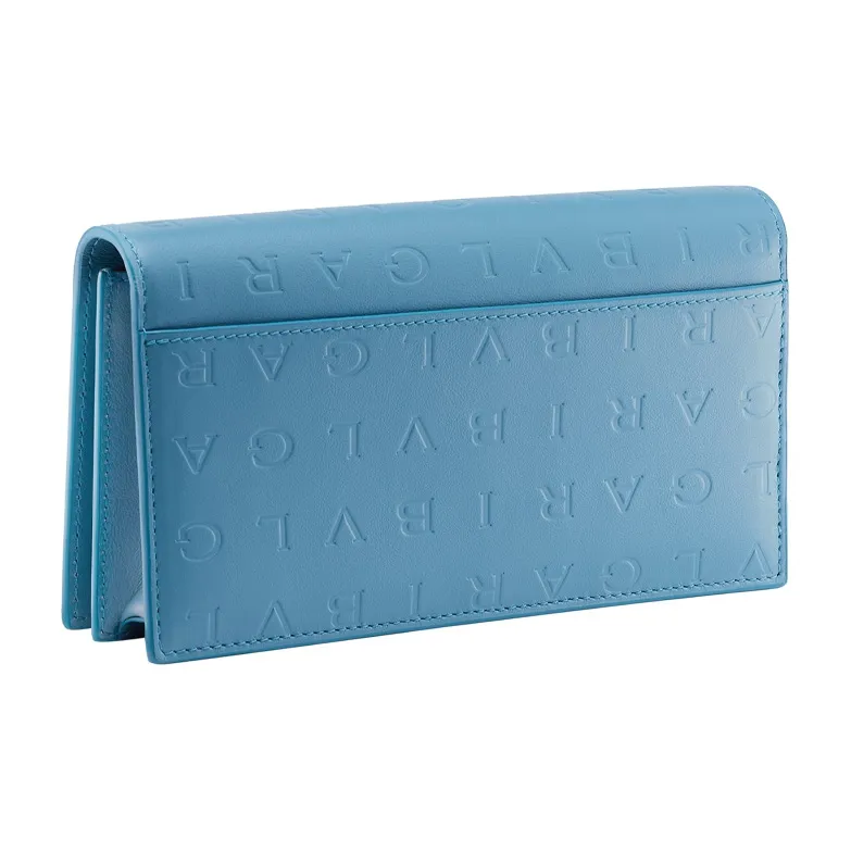 BVLGARI Bvlgari Logo Calfskin Wallets Shoulder Bag Crossbody Bag Women's Sapphire Blue-2