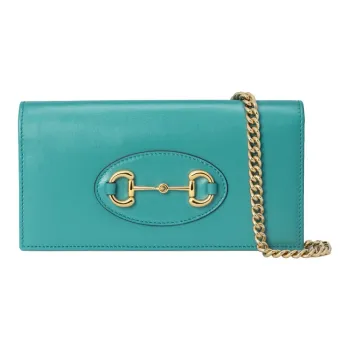 GUCCI Horsebit 1955 Leather WOC Small Crossbody Bag Shoulder Bag Crossbody Bag Small Size Women's Light Blue